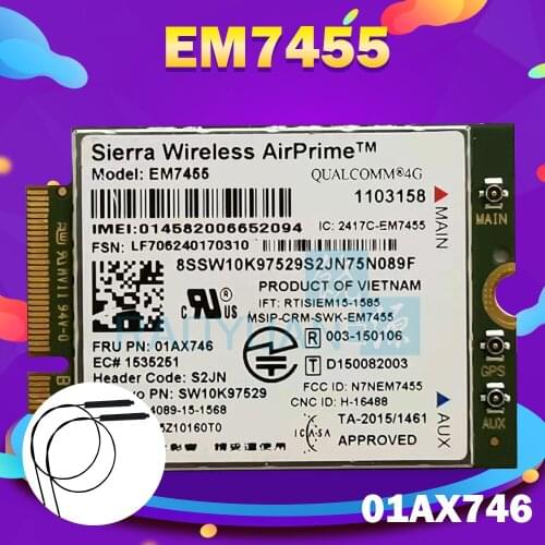 WIRCARD EM7455 FRU 01AX746 LTE 3G 4G Card for Thinkpad X1 carbon 5th gen X270 T470 T470S T470P T570 L570 L470 P51 P71