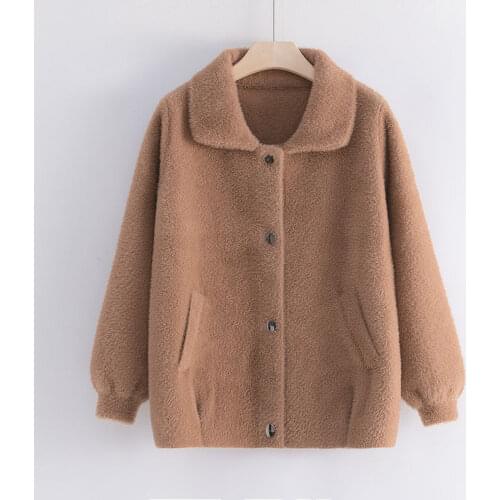 2020 New Spring Autumn Women Faux Mink Cashmere Cardigan Female Elegant Solid Sweater Lady Casual Knitted Sweaters Outwear L02