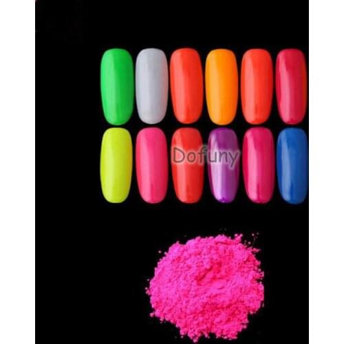 10g Neon pigment Powder Ombre DIY Nail Art Decor Neon Fluorescent Effect Shinny under ultraviolet light Phosphor powder