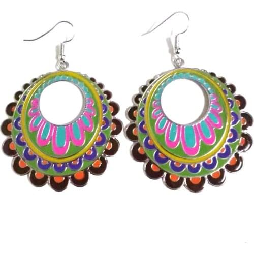 10 pair /lot fashion women jewelry accessories bohemian colorful enamel boho earrings for women