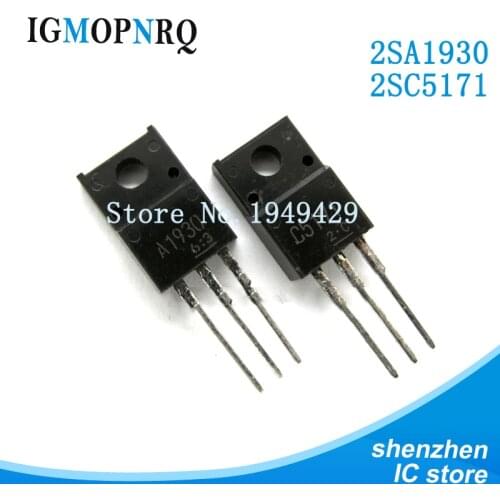 20PCS 10PCS 2SA1930 + 10PCS 2SC5171 A1930 / C5171 TO-220 (BJT) PNP 180V 2A Transistor New