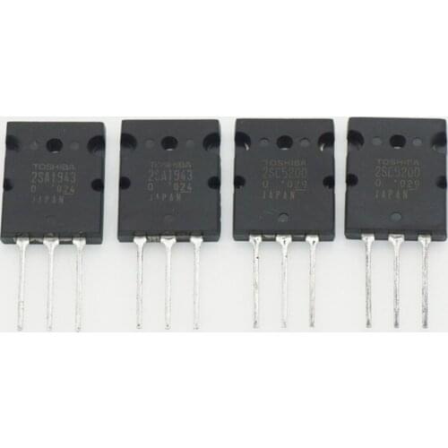 2SA1943 2SC5200 Amplifier Transistor PNP NPN High Power Black Audio SiliconTransistor TO-3PL (Pack of 10 PCS=5 Pairs )