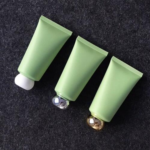 30pcs 50g green Plastic Squeeze Bottle Cosmetic Facial Cleanser Hand Cream Soft Tube Travel face cream hose Factory wholesale