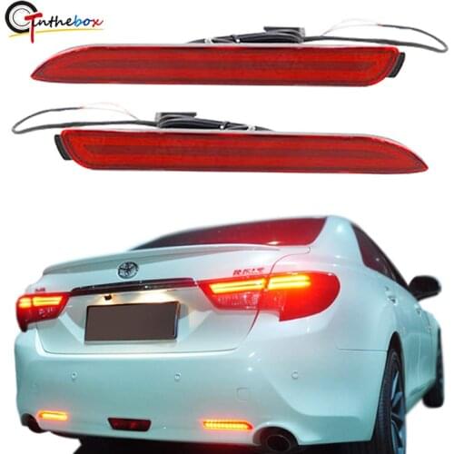 Gtinthebox 3D Optic Red LED Rear Bumper Reflectors Brake Tail Lights Lamps for Lexus RC250 RC350 is-F GX470 Toyota REIZ Sienna