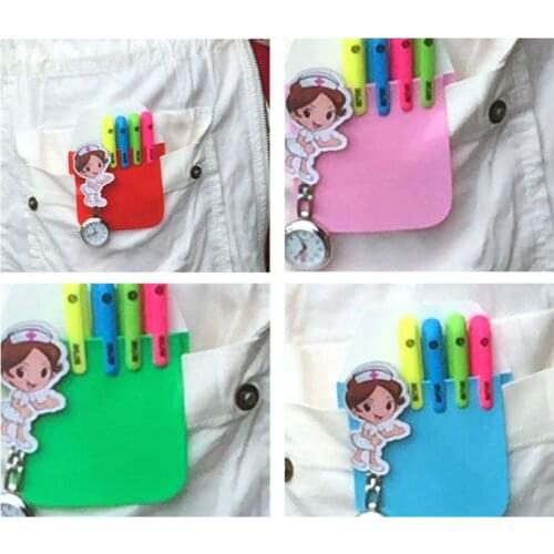 5Pcs/Bag PVC Pen Bags Pencil Case Pocket Protector Office Hospital Doctor nurse Supply
