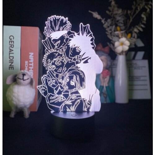 Acrylic 3D Illusion Night Sensor Light Jujutsu Kaisen LED Lava Lamp Anime Nightlight Kids Gift Party Hotel Decor APP Control