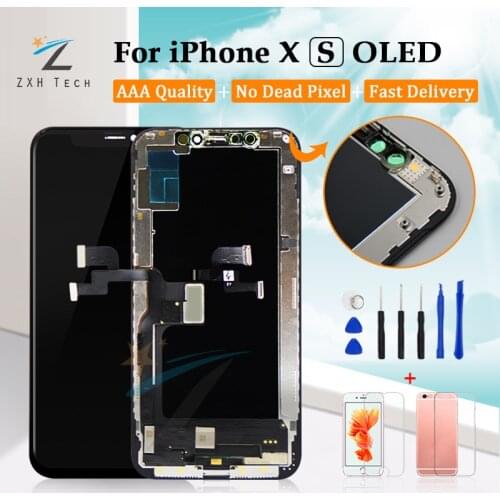 Great OLED For iPhone X Display With 3D Touch Digitizer Assembly for iPhone X LCD XR XS OLED /TFT Screen Replacement with Gifts