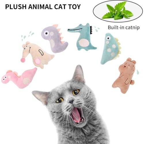 Cat Interactive Toy Catnip Cute Animal Shape Toy Cat Mint Teeth Cleaning Toy Plush Stuffed Chew Pet Toys For Kitten Pet Supplies