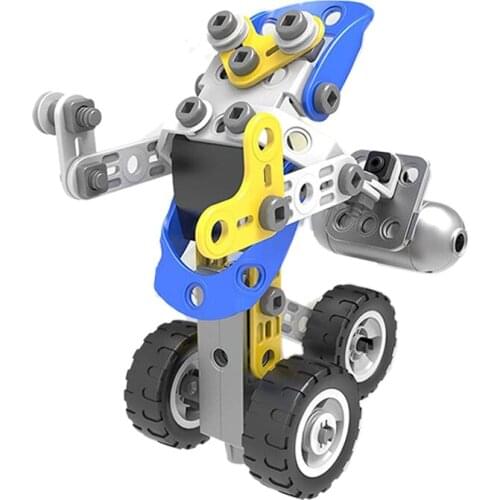 STEM Building Toys 10-In-1 Motor Powered 113 PCS DIY Stem Vehicle Construction Engineering Toy Set for Kids 5-10+ Year