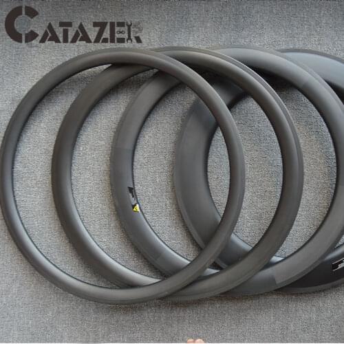Carbon Road Bike Rims 700C Clincher Tubeless Ready Carbon Bicycle Wheel Rims 35 38 40 45 50 55 60 75 80 88 90mm Depth Rims