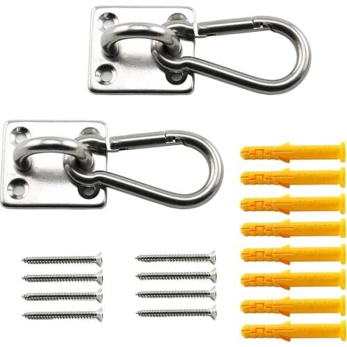 2 Set M6 Ceiling Wall Mount Hanging Hardware Fitting Set U-Shaped Hooks for Yoga Hammock Swings Marine Yacht Accessories