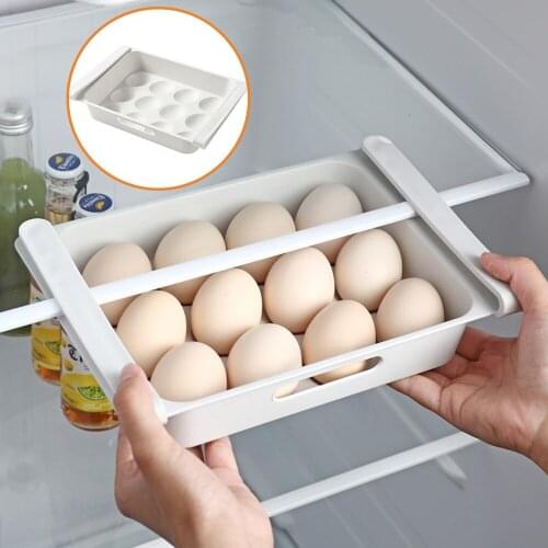 Kitchen Fruit Egg Organizer Storage Rack Box Fridge Freezer Shelf Holder Pull-out Drawer Space Saver Egg Organizer Storage