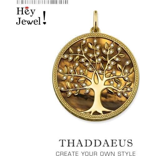 Pendants Elaborate Golden Tree,2020 Spring Jewelry 925 Sterling Silver Accessories Gift For Women Forms Inspired by Nature