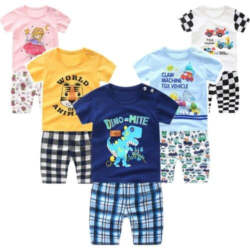 Summer children clothing sets cartoon toddler girls clothing sets top+pant 2Pcs/sets kids casual boys clothes sport suits outfit
