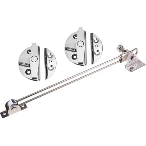 Marine Stainless Steel Round Boat Door Catch Latch & Hatch Adjusters Set