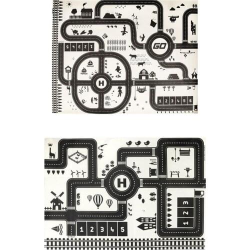 Cartoon Toddler Crawling Mat Portable Traffic Parking Map Non-woven Fabric Children Game Mat Waterproof Picnic Pad