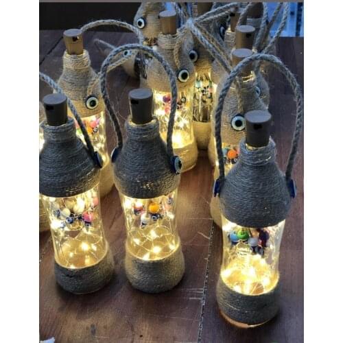 Evil Eyes Stuffed Glass Bottle With Led Lamb