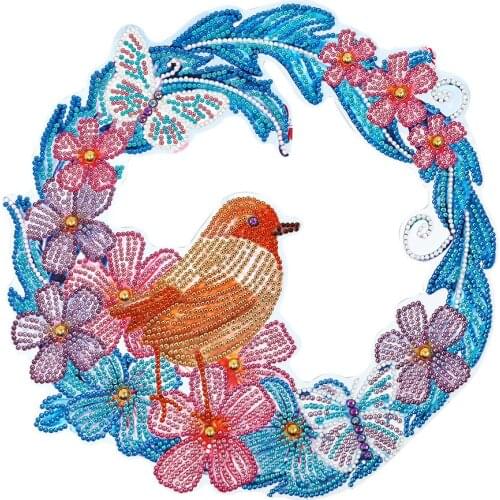 5D DIY Spot Drill Diamond Painting Crystal Wreath Kits Mosaic Art Crafts Rhinestone Drawing Wreath Door Home Wall Decor Gift