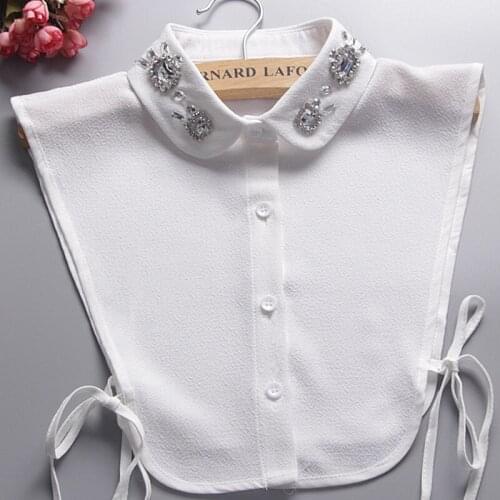 2017 new Collar Shirt White Decorative original false comfortable cotton shirt collar set auger joker decoration