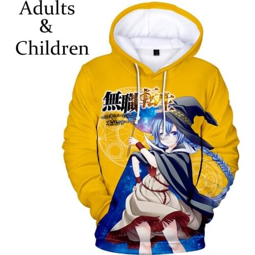 New Creative Fashion Cartoon mushoku tensei 3D Hoodies Men women Casual Kids Streetwear Hip Hop Harajuku boys girls pullovers