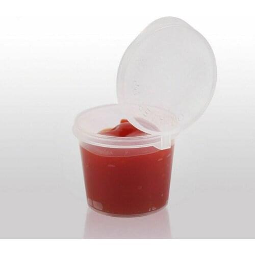 27ml Disposable Plastic Takeaway Sauce Cup Containers Food Box with Hinged Lids Pigment Paint Box Palette Reusable
