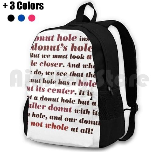 Full Quote : A Donut Hole Within A DonutS Hole , Knives Out Outdoor Hiking Backpack Waterproof Camping Travel Knives Out Donut