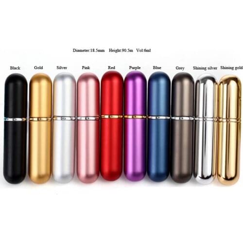 1 x 6ml Portable Mini Refillable Perfume Bottle With Spray Scent Pump Empty Cosmetic Containers Spray Atomizer Bottle For Travel