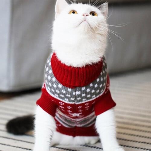 Christmas Cat Dog Sweater Pullover Winter Clothes For Small Cats Kedi Outfit Clothing Products Animals Costume Suit