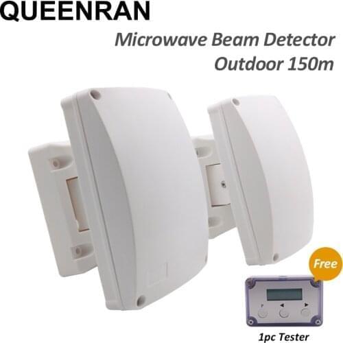 Wired Outdoor Perimeter Sensor Alarm Smart Home Protection Microwave Beam Infrared Detector Perimeter Curtain Beam Sensor