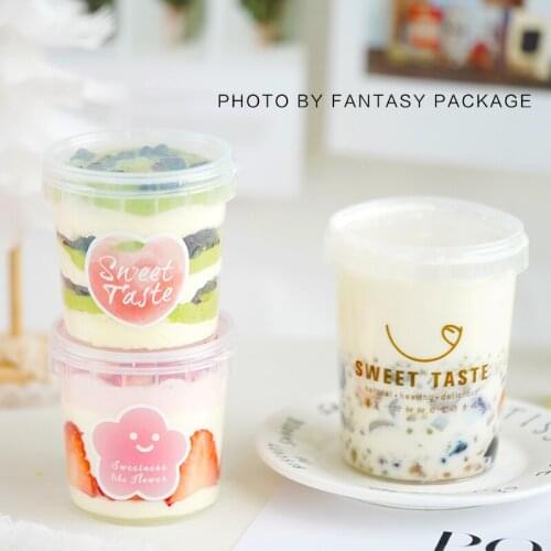 10pcs Net red 300ml 500ml transparent disposable ice cream cup pudding jelly yogurt dessert cup party birthday cake cup with lid