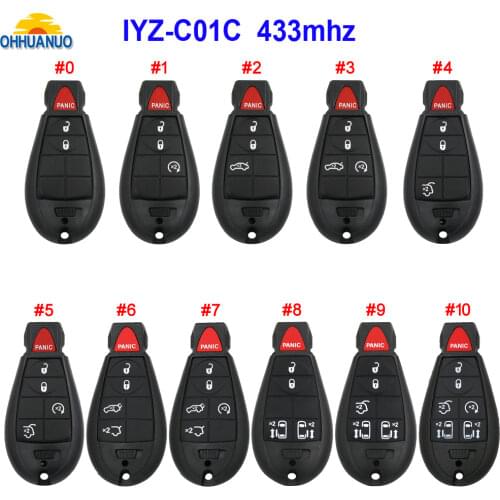 3/4/5/6/7 Buttons Remote Key 434mhz with PCF7941 ID46 PCF7941 chip for Chrysler 300 for Dodge Grand Caravan Journey Jeep Command
