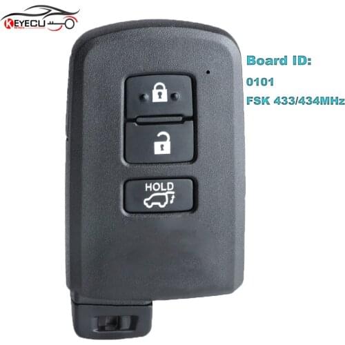 KEYECU Board ID 0101, MDL BA2EQ Smart Prox Remote Key Fob 3 Buttons FSK 433MHz/ 434MHz for Toyota RAV4 RAV 4 2012 2013 2014 2015