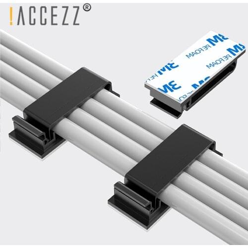 !ACCEZZ 10/20Pcs Self-adhesive Wire Tie Cable Clamp Clips Holder Organizer Clamp Management Car GPS Data Cable Decorative Cord