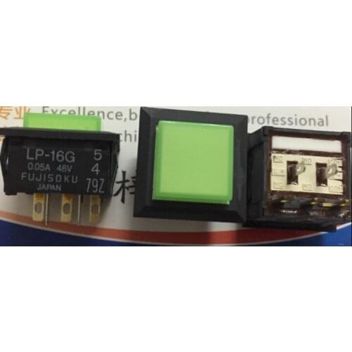 [VK] original JAPAN LP-16G light touch switch square panel with light green LED 5 pin 17.5*17.5*12.5mm 0.05A 48V LP2S-16G-559-Z