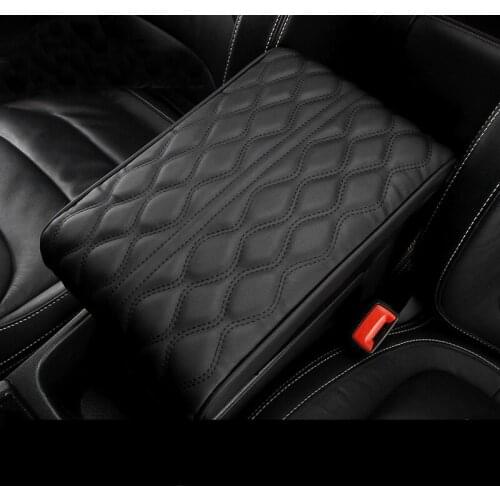Universal PU Leather Car Armrest Pad Cover Center Console Wave Embroider Auto Seat Armrests Box Protection Cushion Hand Supports