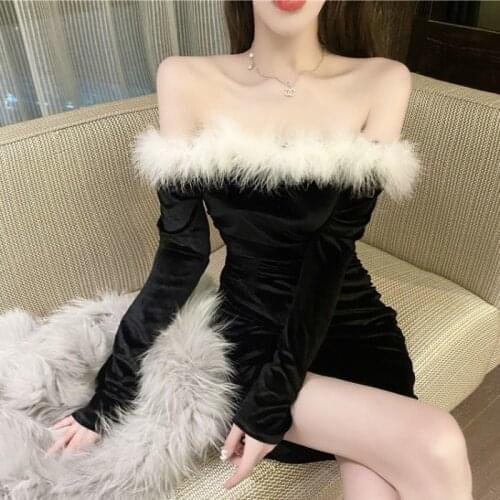 Vintage Fashion Velvet Dress Woman Dresses Vestido De Mujer Femme Robe