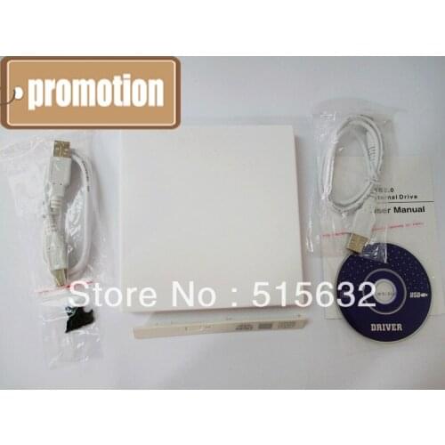 Laptop External USB 2.0 CD DVD ROM Portable Drive Enclosure IDE External Case White