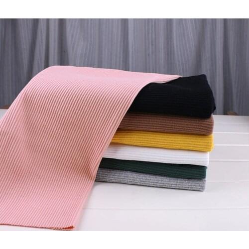 Meter High Eastic Knitted Rib Cotton Fabric for DIY Sewing Spring Autumn Long Sleeve T-shirt Fahion clothes