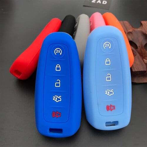 ZAD silicone car key cover case For Ford Escape Explorer Edge Flex Focus TaurusLincoln MKS MKT MKX Taurus Lincoln Mustang fob