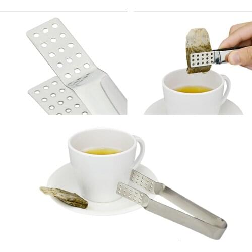 Stainless Steel Tea Bag Clip Resistant Teabag Quality Food Set Clip Stainless Steel Tea Bag Tong Squeezer