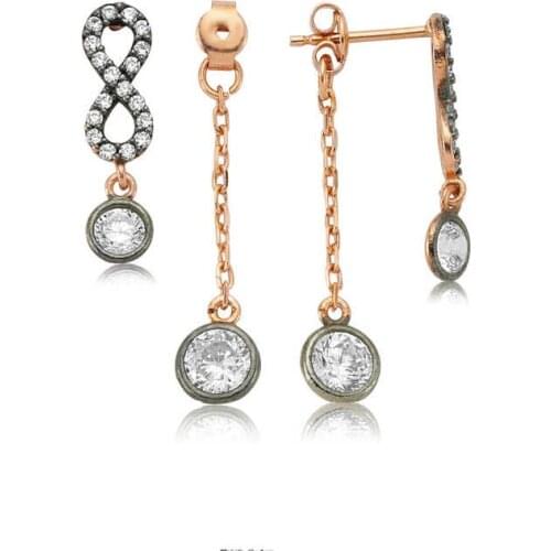 Silver Chain Infinity Ladies Earrings