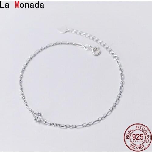 La Monada Single Bracelets For Women Silver 925 Sterling Silver Fine Real Silver 925 Jewelry Bracelet Chain Womens Bracelet