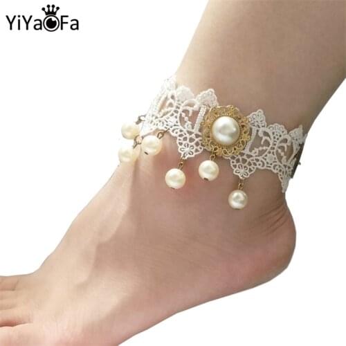 YiYaoFa Handmade Summer Beach Anklet Vintage Lace Anklet for Women Accessories Gothic Jewelry Girl Party Foot Jewelry LA-18