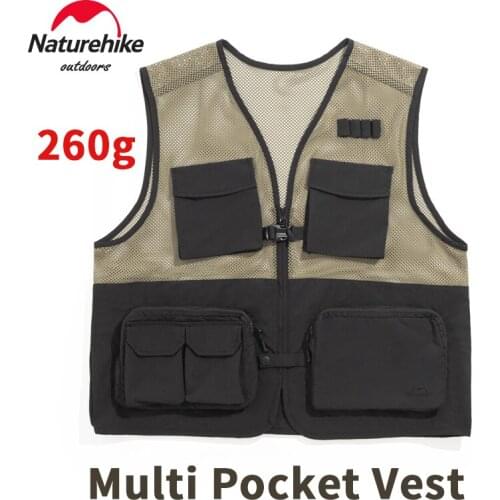 Naturehike Outdoors Multi Pocket Vest 260g Ultralight Fashion Woman/Man Casual Coat Picnic Locomotive Function Jacket Camping