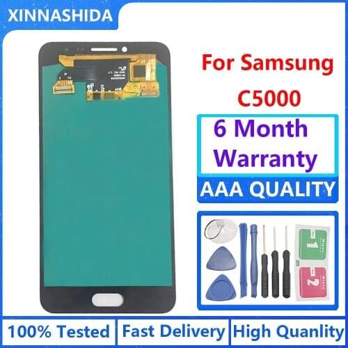 Lcds New For Samsung Galaxy C5 C5000 SM-C5000 LCD Display 100% Tested Working Super AMOLED Touch Screen Assembly Digitizer