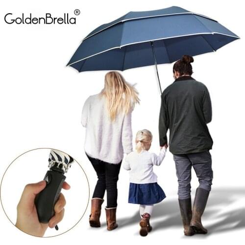 Brand Double Layer Large Umbrella Rain Women 2Folding Quality Windproof Golf Umbrella Men Business Car Family Outdoor Parasol