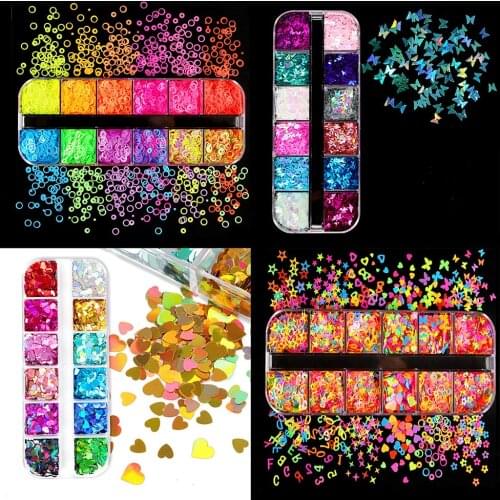 1Box Sequins Resin Mold Filler Nail Art Crafts Letter Star Sequin Diy Nail Sticker Decor UV Resin Fillings Jewelry Making Tools