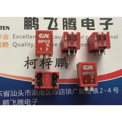 1PCS Original U.S. C&k BP02KE in-line dial code switch 2-bit key type 2P coding switch side dial 2.54