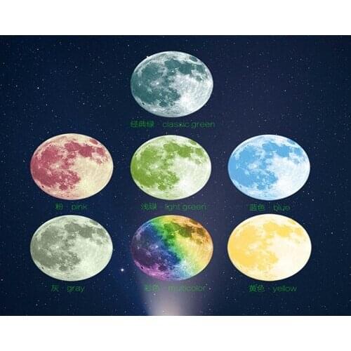 10pcs/lot 30cm Size Solar Moon Noctilucan Wall sticker Glowing Planets Wall Stickers Decals For Children kids Room