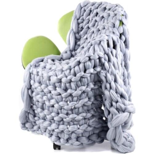 100x120cm Handwoven Coarse Line Blanket Nordic Style Solid Knitted Blanket Quilt Sofa Bedroom Blanket Photo Props Home Textile